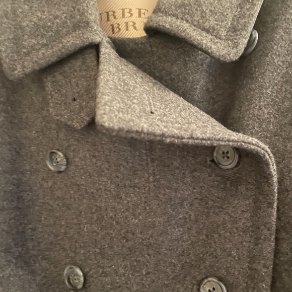 Burberry Brit Grey Wool Double Breasted Belted Coat - Picture 7 of 17